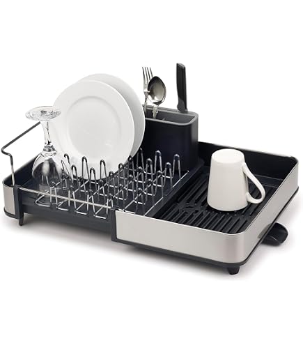 simplehuman Steel Frame Kitchen Drying Swivel Spout, Fingerprint